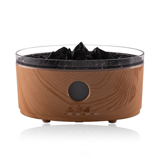 VolcanoMist Diffuser with Light Wood Grain Finish – Dual Mist Output Model