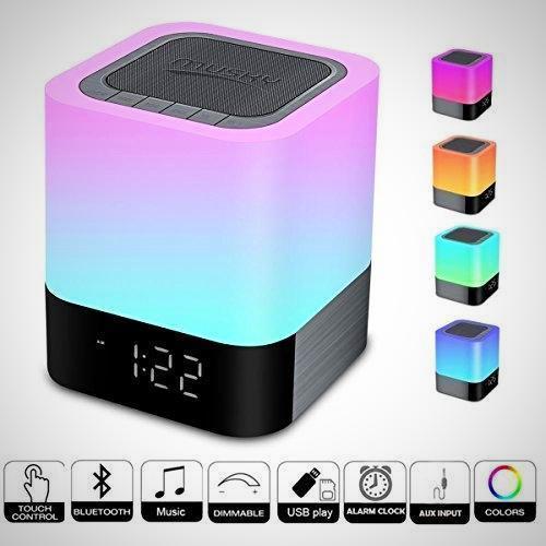 RGB Bluetooth speaker with LED light display, digital clock