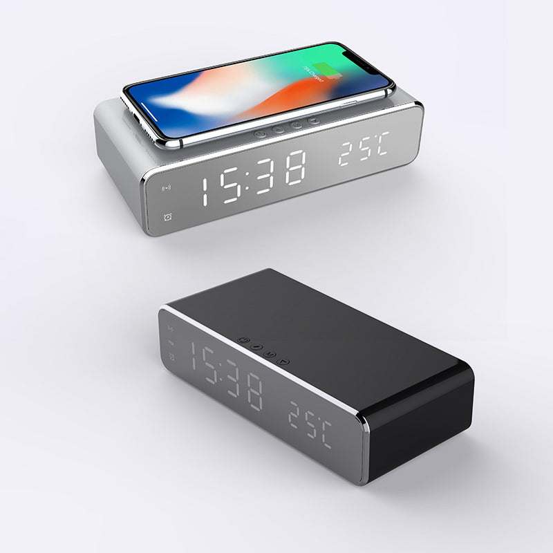ClarityCharge Clock – Wireless Charging Pad + Triple Alarm Setup