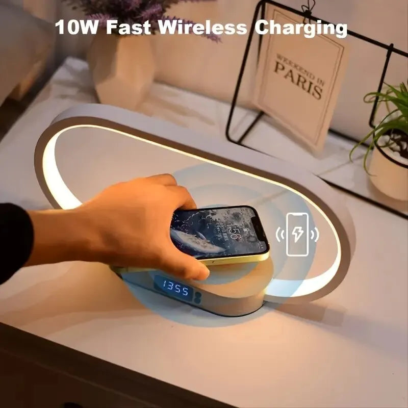 Nightstand Display – LumiDock Clock, USB Ports, and Soft Glow
