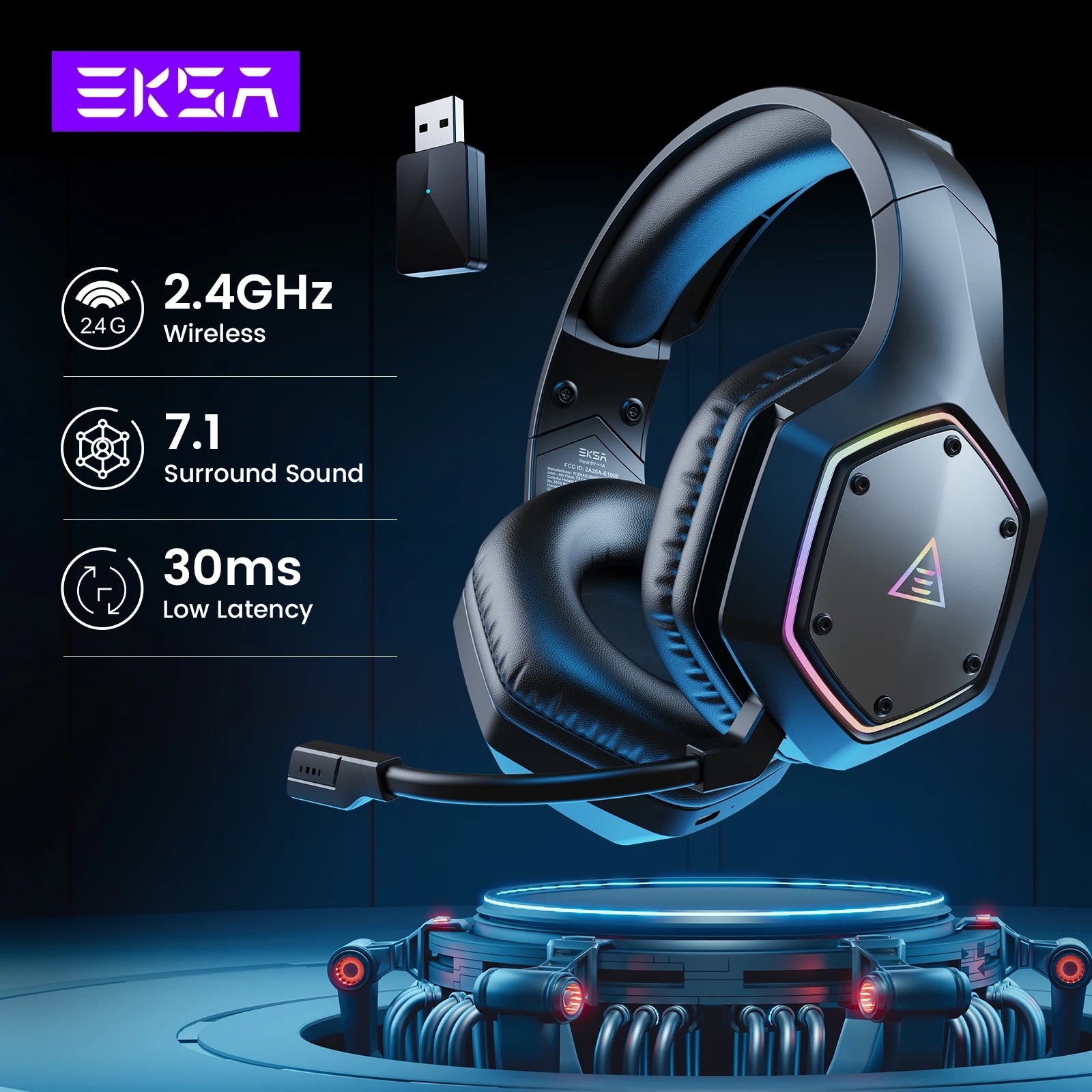 EKSA 2.4GHz Wireless Headphones