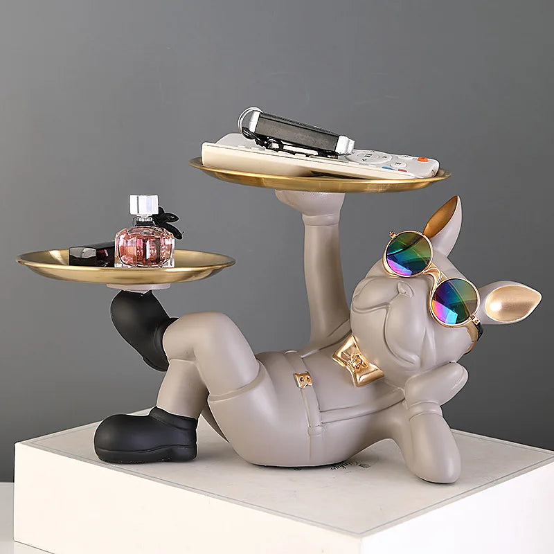 Bulldog Figurines Tray