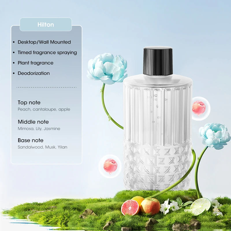Essential oil diffuser displayed with Really Me fragrance bottle on light blue background.