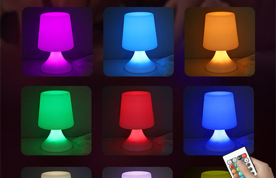 Color-changing remote lamp with soft LED glow