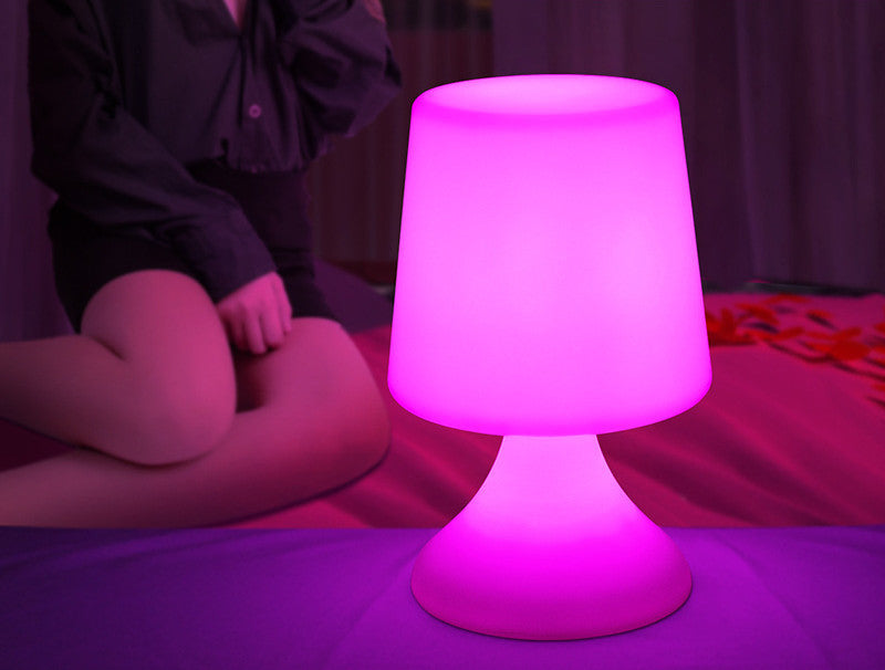 OrbHue lamp with couple in background, ambient lighting effect