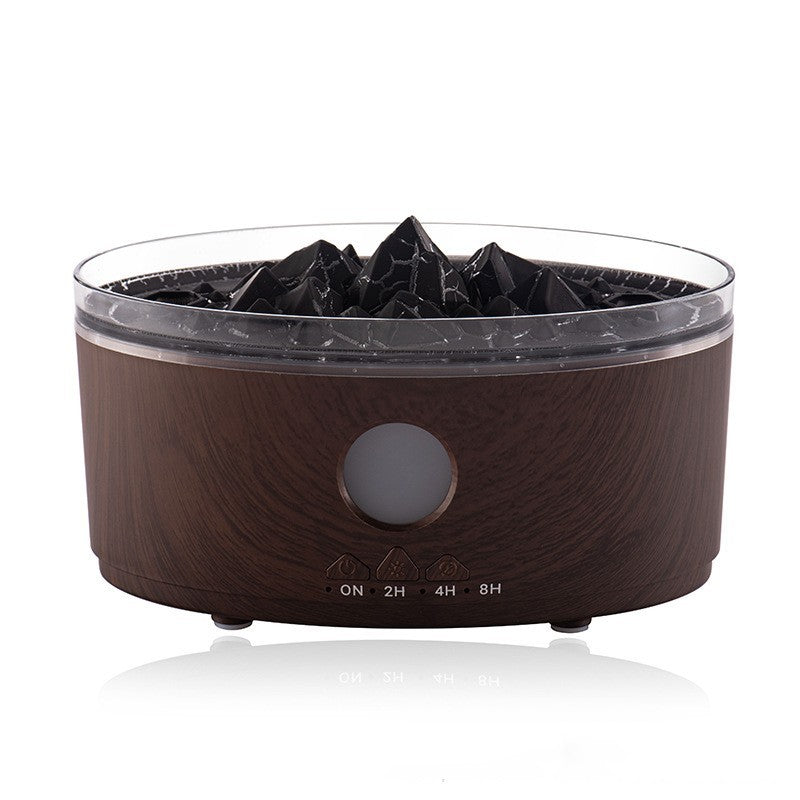 VolcanoMist Essential Oil Diffuser – Deep Wood Grain Design with Mist Port